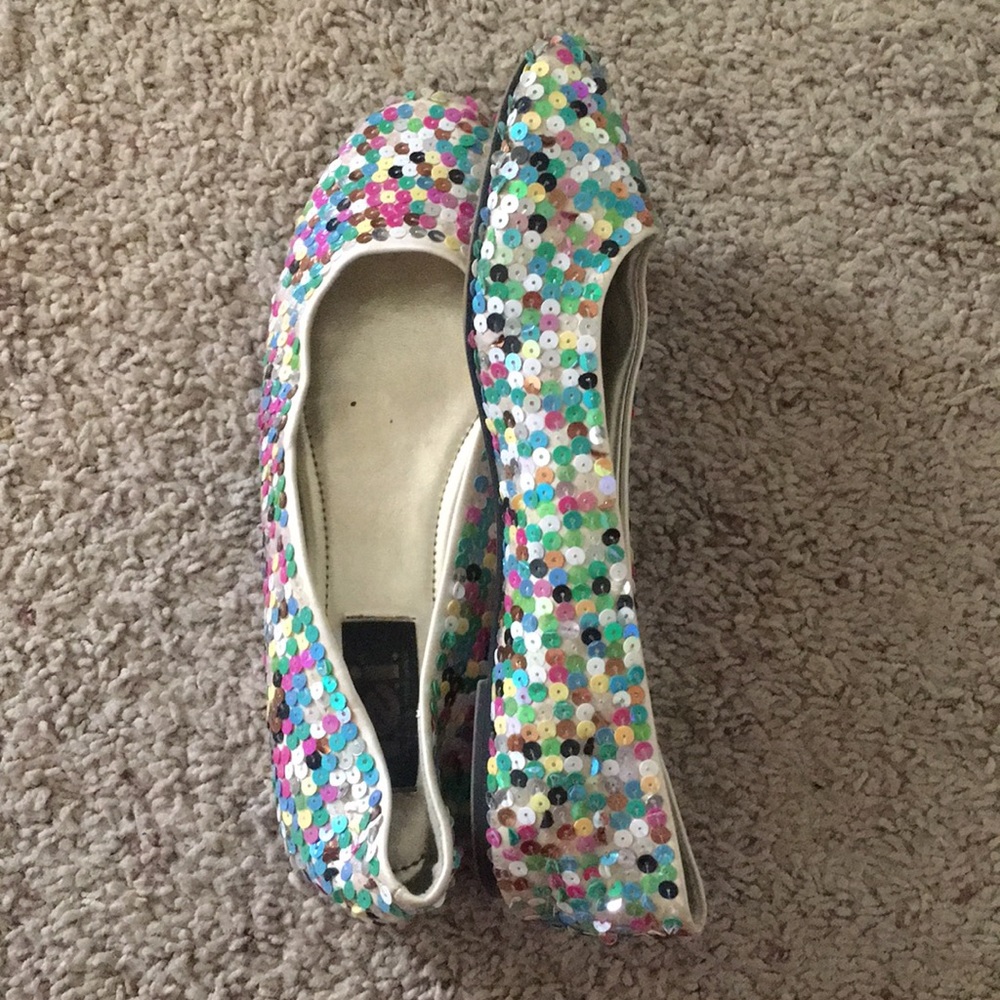 Sequin ballet flats
